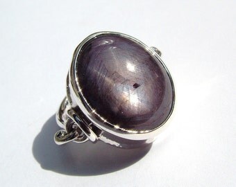 Star Ruby/Sapphire archaic inspired sterling silver ring originally designed and handmade by MonBedo.