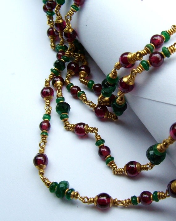 22k gold emerald necklace...