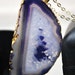 Purple Agate Druzy Slice Gold Necklace