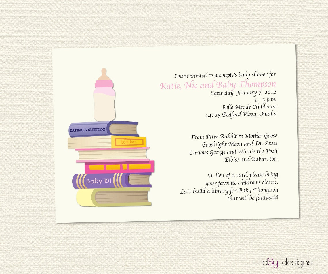 Items Similar To Book Baby Shower Invitation On Etsy