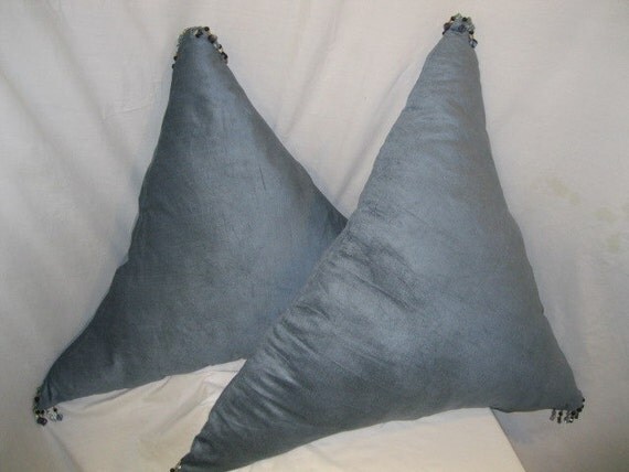 2 Large Blue Triangle Throw Pillows by DesignTimz3 on Etsy