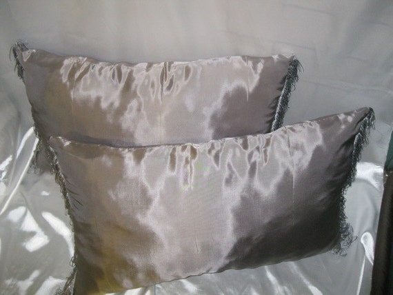 Two 2 Large Grey Throw Pillows