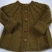 Baby Sweater Hand Knit Wool Olive Green Size 3M