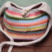 Handmade Felted Bag Tote Hand Knit Crochet Wool Stripes