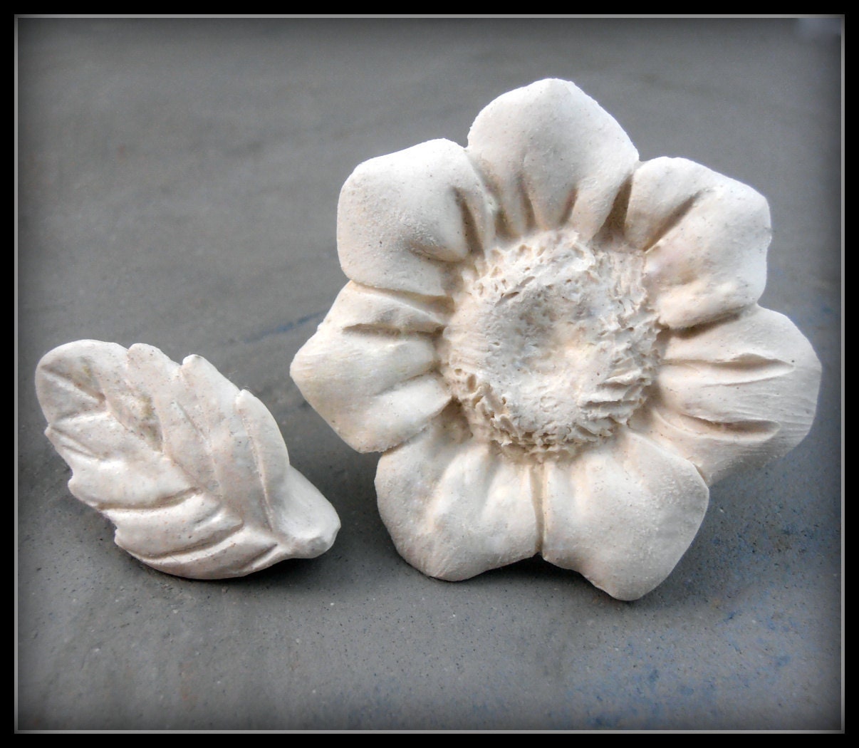 Bisque stoneware clay stamps flower and leaf for ceramic