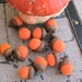 Felted Acorns - Set of 12 colorful felt balls acorns