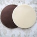 60 pcs 3 inches Hand cut Fabric Circles - Ivory, Brown - Bridal Satin