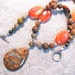RESERVED for Janet---Red necklace with earrings, Flame Jasper pendant with Carnelian, and Fire Lace Opal, gemstones, 209