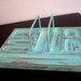 Light Teal Wooden Jewelry Valet (Vintage Style)