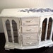 Large Cream Vintage Style Wooden Jewelry Box (Music Box)