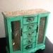 Love Tattoo Teal Wooden Jewelry Box
