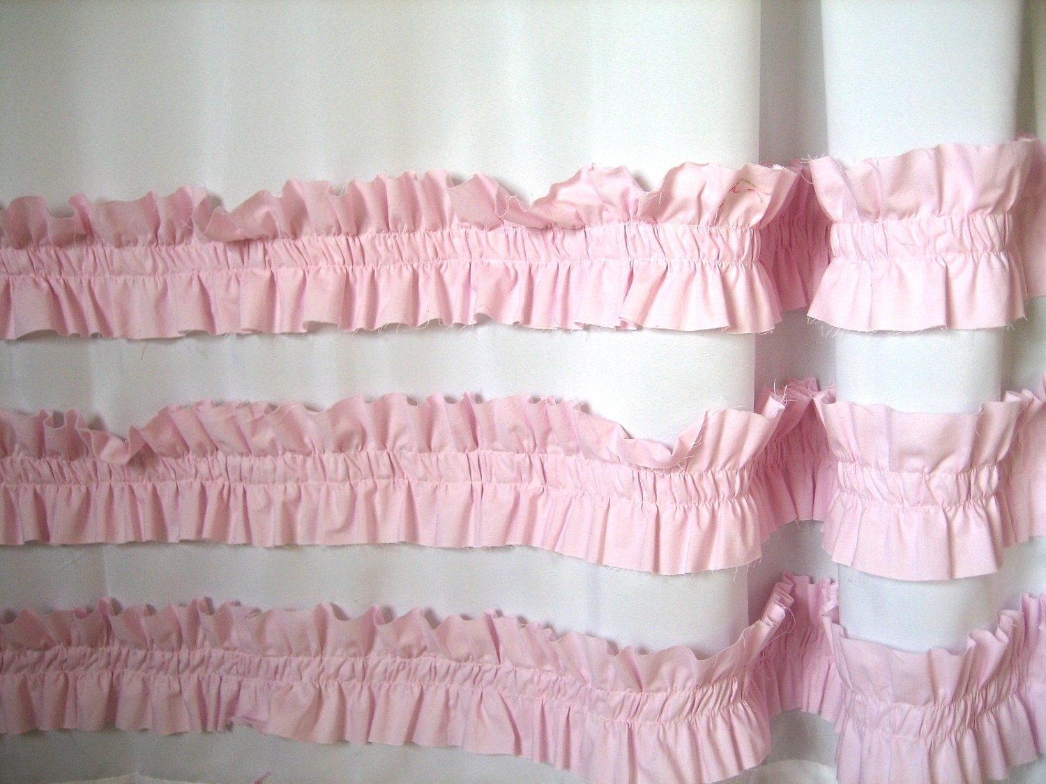 Perfect in Pink Ruffled Shower Curtain