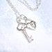 Sterling Silver Heart Lock and Key Necklace, Heart Charm Necklace, Key Charm Necklace, spring fashion, mothers day