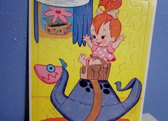 Vintage Whitman Frame Tray Puzzle Flintstones Pebbles 1963 8514