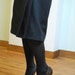 1950s Belgian Black Wool Classic Vintage Pencil Skirt - Large Size