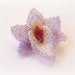 Delicate Light Violet Orchid Flower Seed Beads Peyote Stitched Brooch. Summer fasion.
