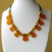 Mommy Necklace - Babyproof Non Toxic Resin Nursing Breastfeeding Necklace - Orange & Yellow Fan Necklace