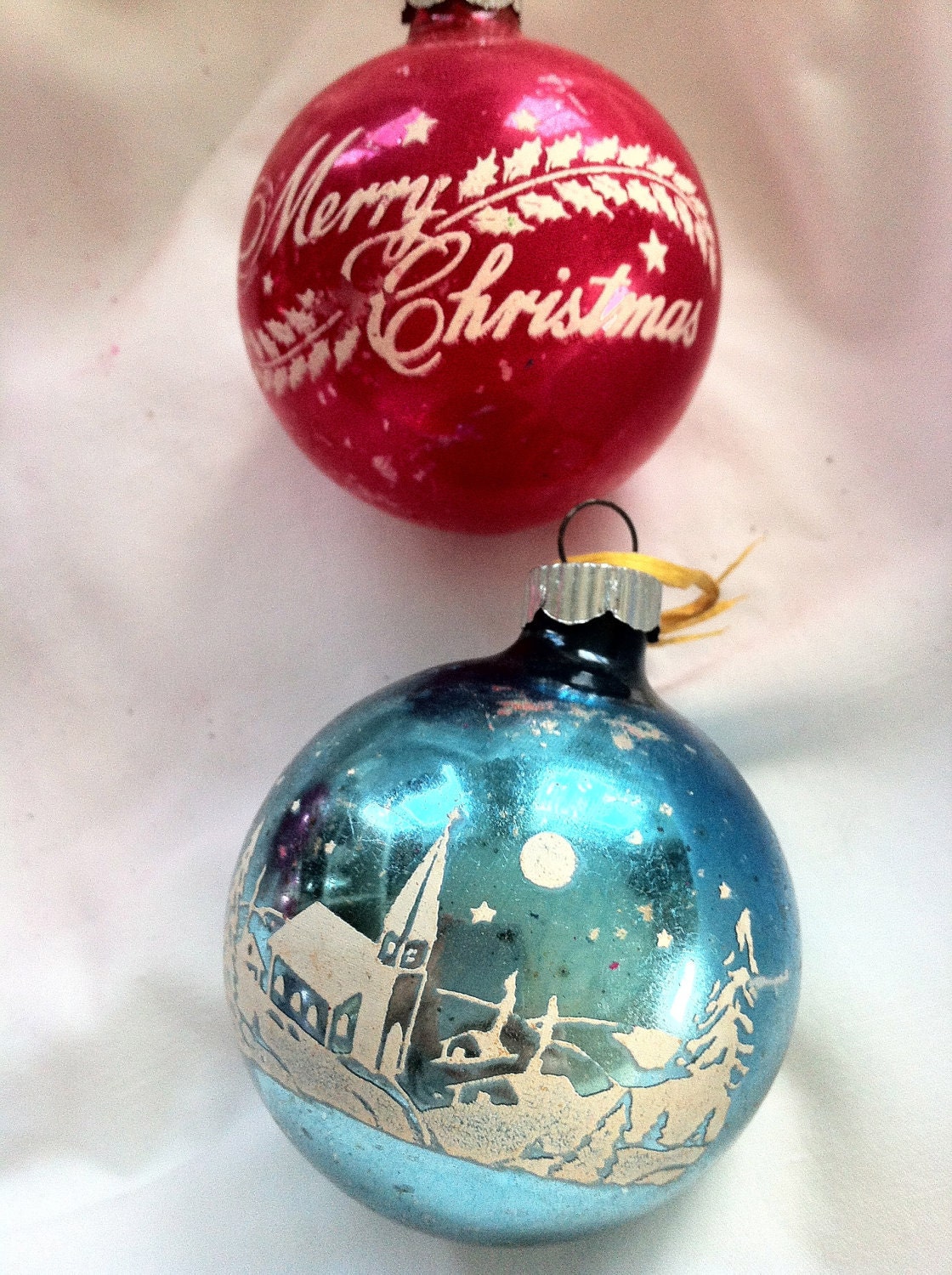 Vintage Christmas Glass Ornaments By Hallamhouse On Etsy