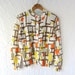 60s cardigan // geometric print // 1960s atomic sweater