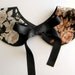 Vintage Floral Detachable Handmade Collar with Black Ribbon Bow Tie / Necklace / Peter Pan Col / On Trend / Must Have