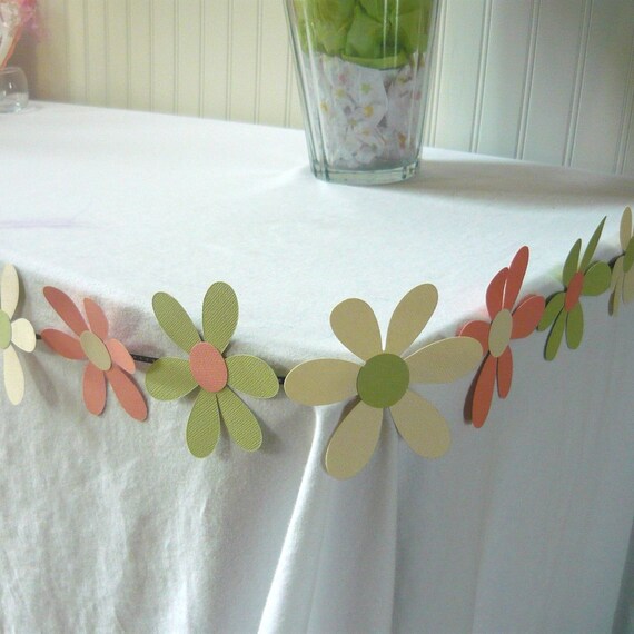 Paper Flower Garland or streamers use for table decor or as hanging decorations (12 ft long) Il_570xn