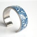 Vintage Bracelet Blue Enamel Cuff Artisan Confetti Silver Deep Blue Modern Bangle Modern Minimalist