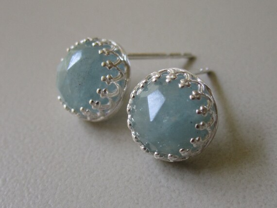 aquamarine stud earrings