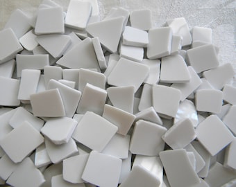 Broken China MOSAIC Tiles - White Filler Tiles- 200 Tiles