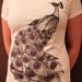 Peacock - print on T shirt - available in Women size M - LAST ONE