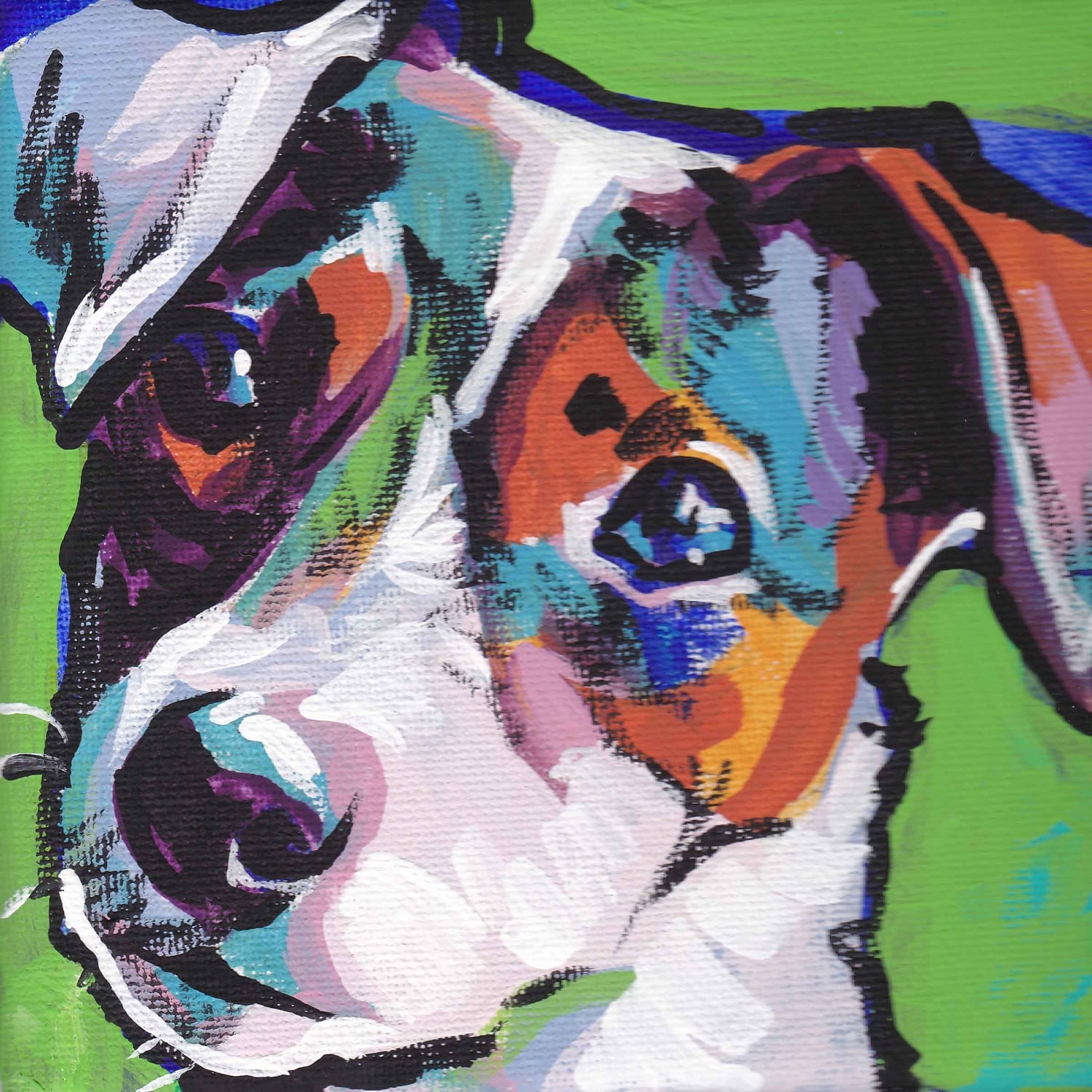 smooth JACK RUSSELL Terrier art print of pop art dog painting