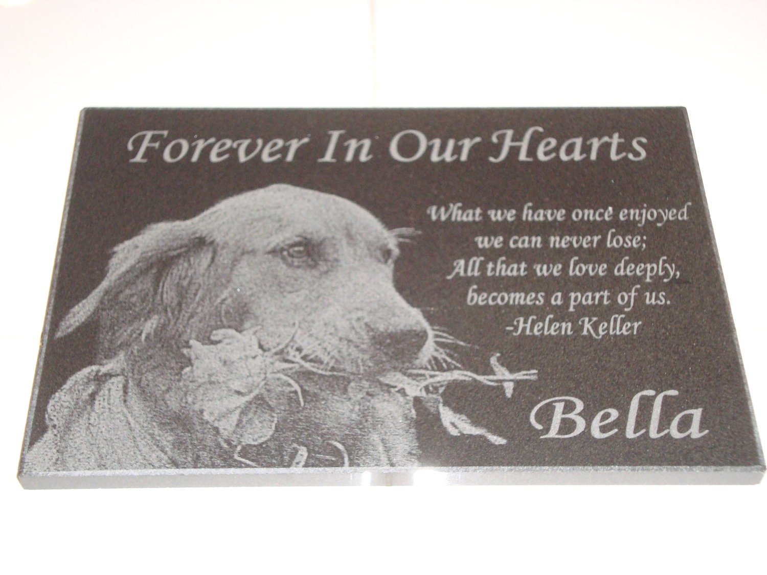 Download 5x7 Black Granite Pet Memorial Stone Plaque Laser by ...