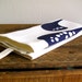 Blue Kitchen Towel - Eco friendly Hand Printed - Organic gifts