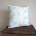 Organic mint screen printed pillow cover