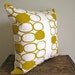 Hand Printed Mustard Pillow Cover - 16x16