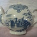 RESERVED for Melissa Antique Blue and white Landscape Porcelain Wall Hanging pocket Possibly Royal Crown Derby Now Only 6 USD