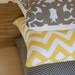 Yellow and ivory zig zag chevron pattern decorative pillow cover