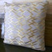 Gold embroidered trellis decorative pillow cover