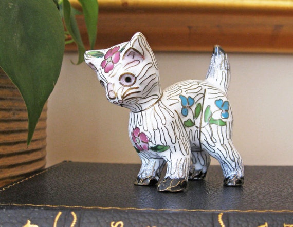 cloisonne cat figurine