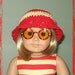 Red and Yellow Sunhat for American Girl Dolls and other 18 Inch dolls Also fits Bitty Baby