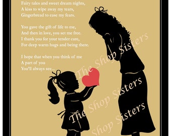 Father Daughter Father's Day Poem Dad Silhouette by TheShopSisters