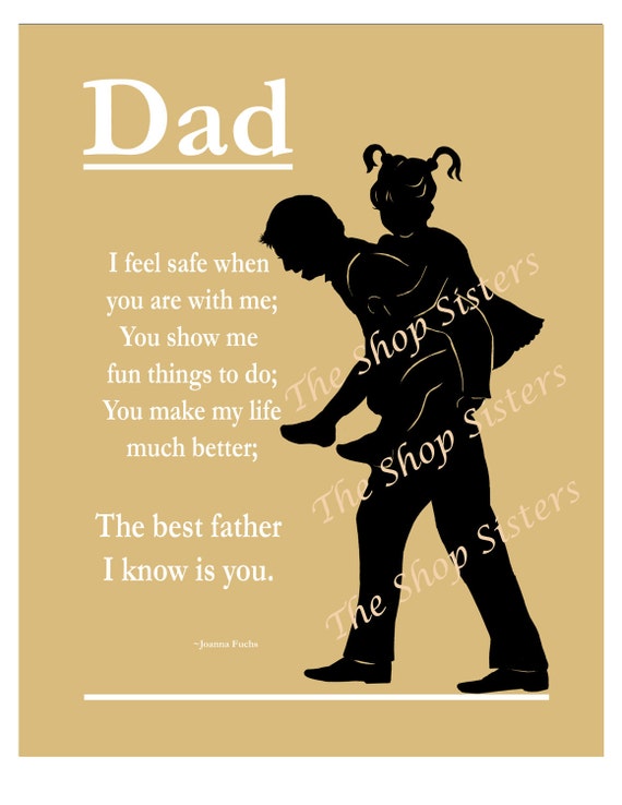 Items similar to Dad Father Daughter Father's Day Poem 