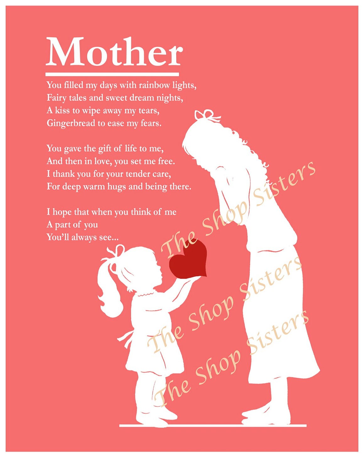 Mutter und Tochter Mutter Gedicht Herz