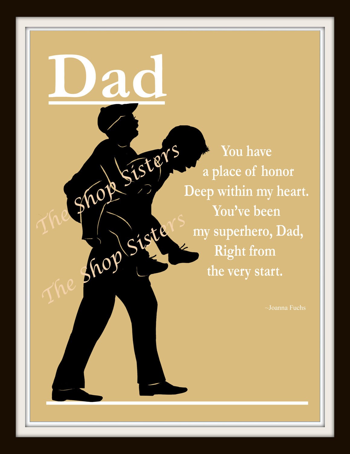 Download Dad Father Son Father's Day Poem Silhouette Black 8x10