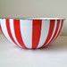 Cathrineholm Red and White Stripe Enamel Bowl