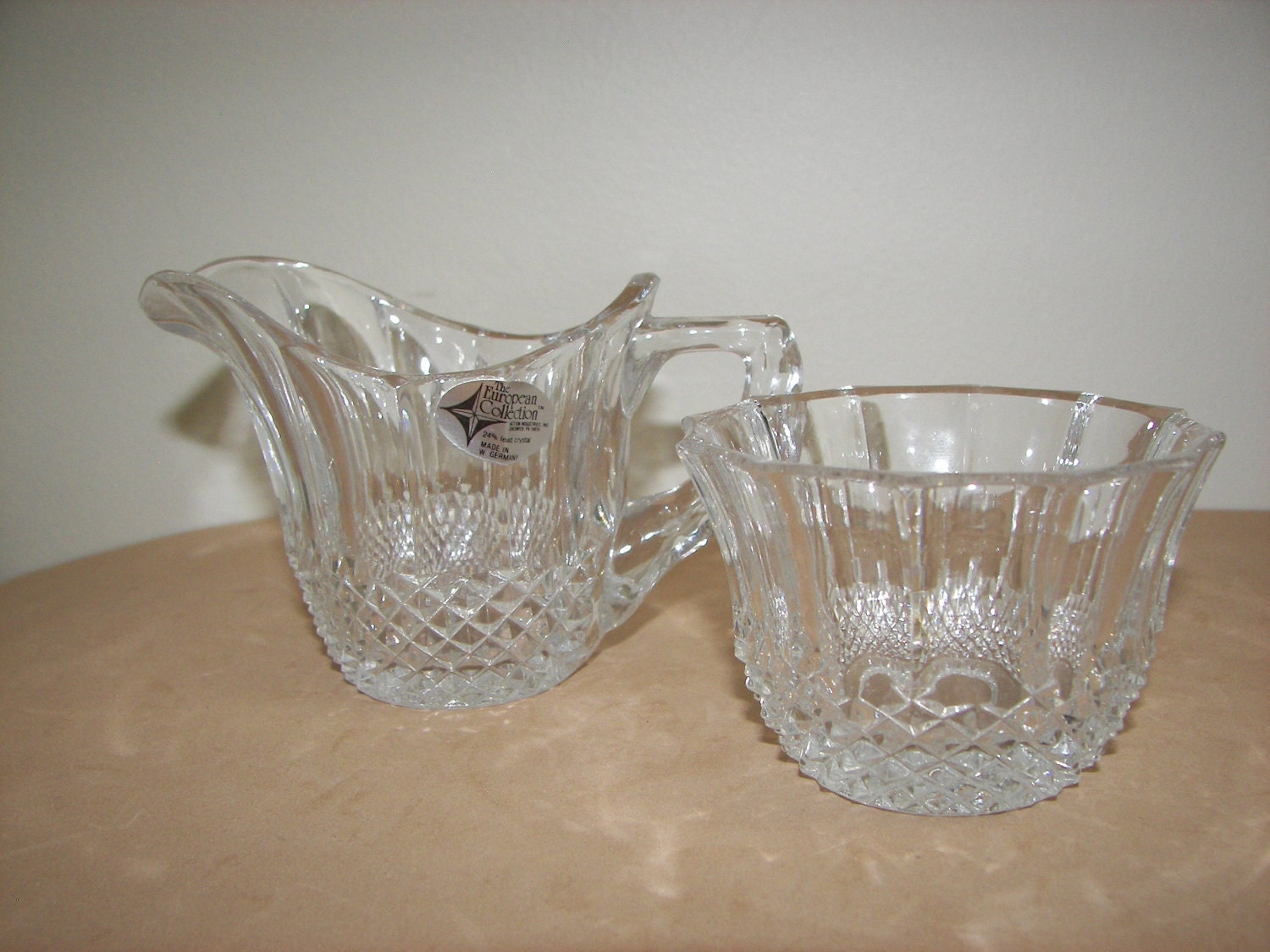 Vintage 24 lead crystal sugar and creamer set