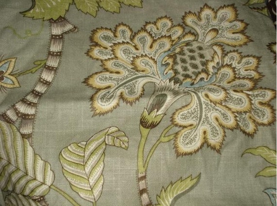 P Kaufmann Clarice Cir Dove Gray Jacobean Floral by redfinchlane