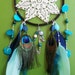 Dream Catcher - Dragonfly, Peacock - Doily - Modern - Blue, Green, White