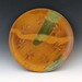 Sale / Leaf Platter in golden brown and moss green - clearance
