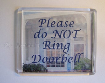 Do Not Ring Doorbell Sign and Ways With Words by WordsyWays