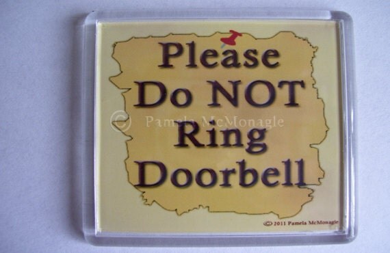 Do Not Ring Doorbell Sign Note Magnetic